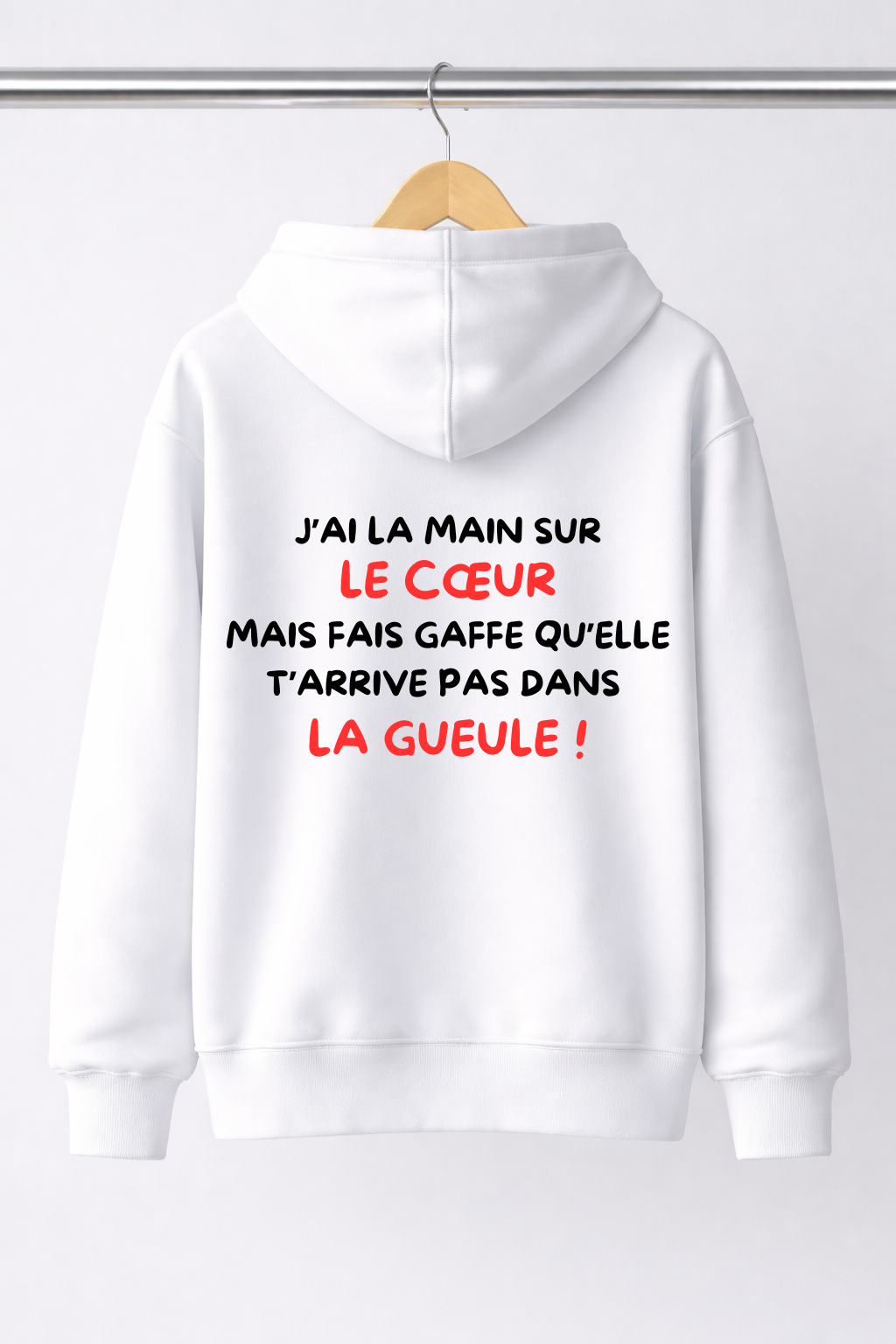 SWEAT J'AI LA MAIN SUR LE COEUR... | PhraseCity | VibeCity