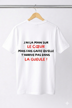 T-SHIRT J'AI LA MAIN SUR LE CŒUR... | PhraseCity | VibeCity