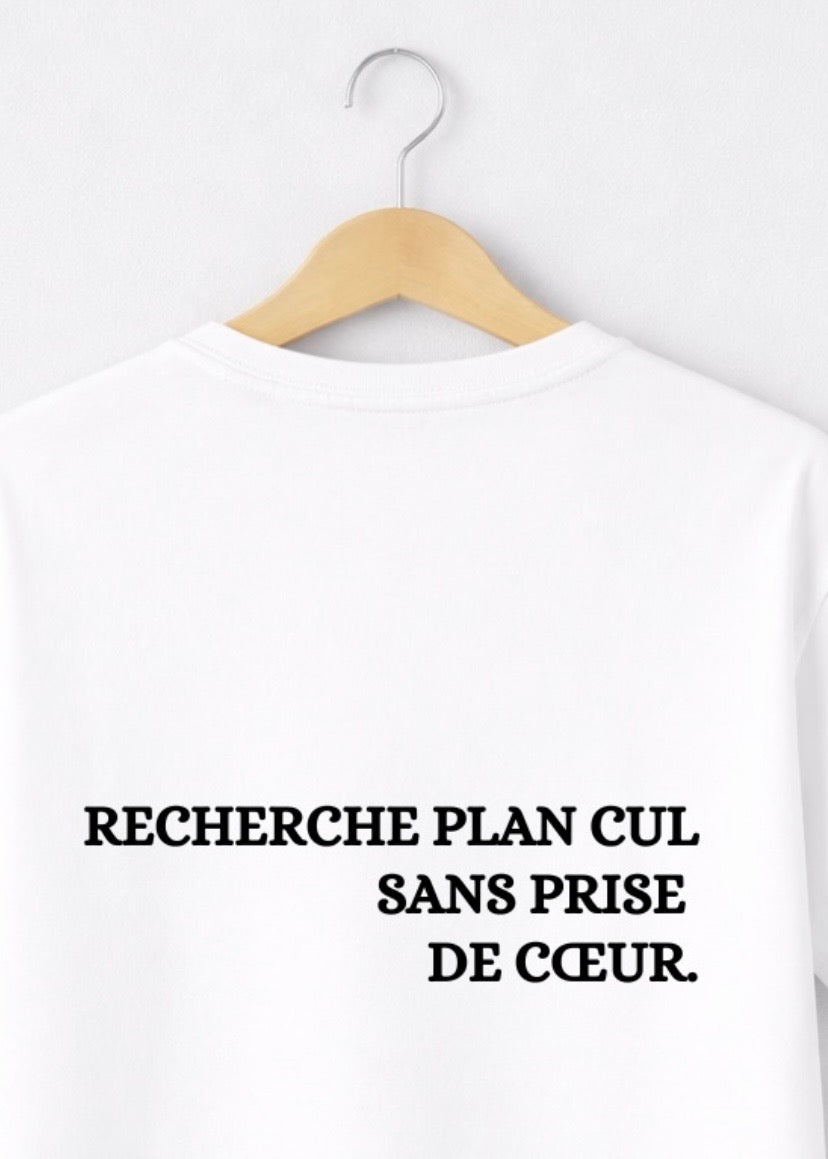 T-SHIRT RECHERCHE PLAN CUL SANS PRISE DE CŒUR | BeaufCity | VibeCity