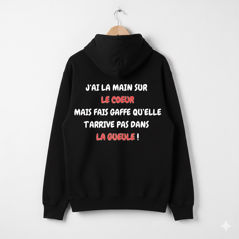 Sweat à Capuche "Main sur le Cœur"