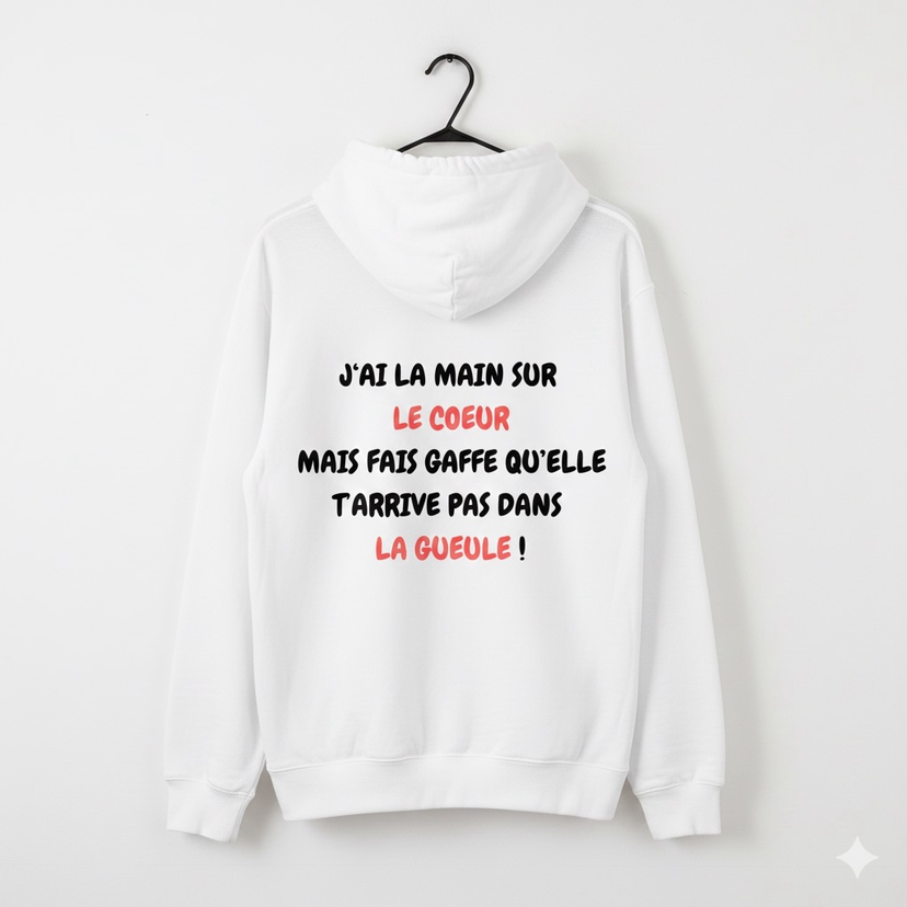 Sweat à Capuche "Main sur le Cœur"
